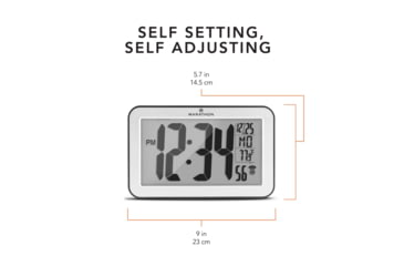 Image of Marathon Atomic Wall Clock w/8 Time Zones and Stand, Silver, CL030033-SV-BK-NA