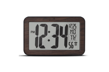 Image of Marathon Atomic Wall Clock w/8 Time Zones and Stand, Wood, CL030033-WD-BK-NA