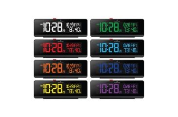 Image of Marathon Color Changing Spectrum LED Display Alarm Clock and USB Charging Station, Black, CL030063-BK-00-NA