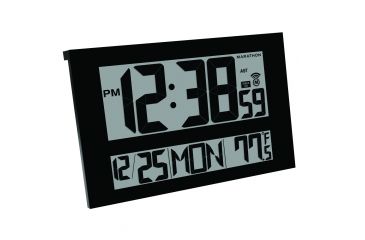 Image of Marathon Commercial Grade Jumbo Atomic Wall Clock w/6 Time Zones, Black, CL030025-BK-00-NA
