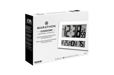 Image of Marathon Commercial Grade Jumbo Atomic Wall Clock w/6 Time Zones, White, CL030025-WH-00-NA