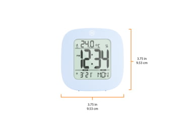 Image of Marathon Compact Alarm Clock w/Temperature and Date, Blue, CL030058-BL-00-NA