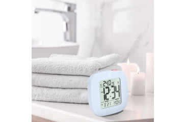 Image of Marathon Compact Alarm Clock w/Temperature and Date, Blue, CL030058-BL-00-NA