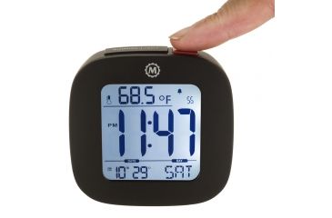 Image of Marathon Compact Alarm Clock w/Temperature and Date, Black, CL030058-BK-00-NA