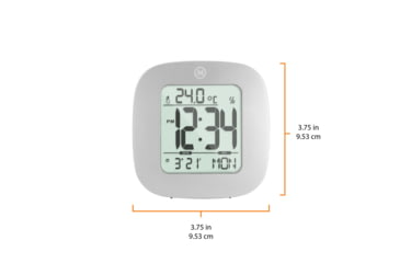 Image of Marathon Compact Alarm Clock w/Temperature and Date, Graphite Gray, CL030058-GG-00-NA