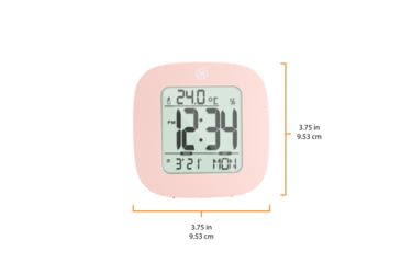 Image of Marathon Compact Alarm Clock w/Temperature and Date, Pink, CL030058-PI-00-NA