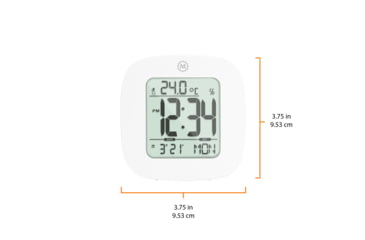 Image of Marathon Compact Alarm Clock w/Temperature and Date, White, CL030058-WH-00-NA