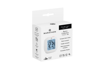 Image of Marathon Compact Alarm Clock w/Temperature and Date, White, CL030058-WH-00-NA