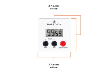 Image of Marathon Digital 100 Minute Timer w/Magnetic Clip, Black, TI080006-WH