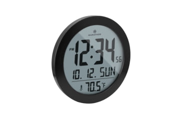 Image of Marathon Digital Round Wall Clock, Black, 9in x 1in x 9in, CL030069-BS-00-NA