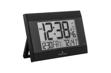 Image of Marathon Digital Wall Clock w/Auto-Night Light, Black CL030052BK
