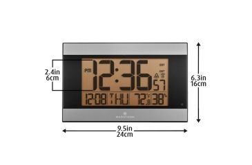Image of Marathon Digital Wall Clock w/Auto-Night Light, Graphite Gray CL030052GG