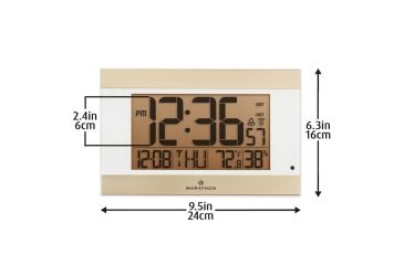 Image of Marathon Digital Wall Clock w/Auto-Night Light, White CL030052WH
