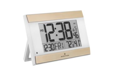 Image of Marathon Digital Wall Clock w/Auto-Night Light, White CL030052WH
