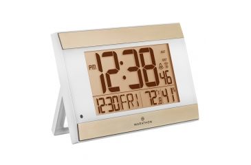 Image of Marathon Digital Wall Clock w/Auto-Night Light, White CL030052WH