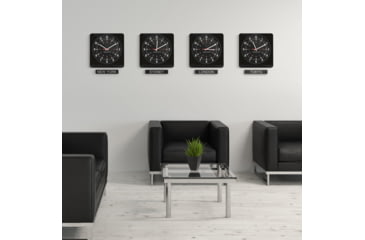 Image of Marathon Jumbo Analog Wall Clock w/Auto-Night Light, Black, CL030057-BK-BK-NA