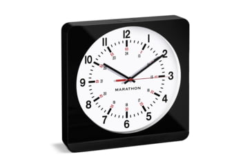 Image of Marathon Jumbo Analog Wall Clock w/Auto-Night Light, Black/White, CL030057-BK-WH-NA