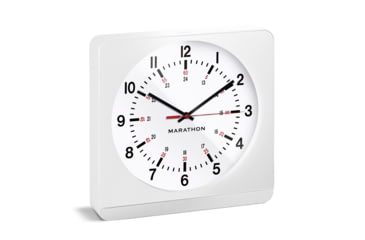 Image of Marathon Jumbo Analog Wall Clock w/Auto-Night Light, White, CL030057-WH-WH-NA