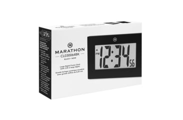 Image of Marathon Large Digital Frame Clock w/3.25 inch Digits, Black, CL030064-BK-00-NA