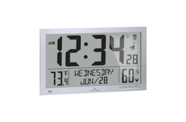 Image of Marathon Slim Jumbo Atomic Digital Wall Clock, Graphite Grey, 14.6in x 1.2in x 9in, CL030062-GG-FD-NA