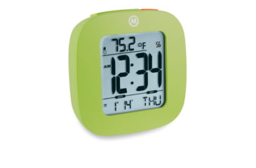 Image of Marathon Small Compact Alarm Clock, Green, 3in x 1in x 3in, CL030058-GR-00-NA