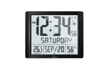 Image of Marathon Super Jumbo Atomic Wall Clock with Full Date display and 7 Time Zones, Graphite Grey, LARGE, CL030061-BK-FD-NA