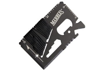 Image of Marbles Survival Card, 3.38in X 2.13in X 0.13in, Tools Include Metric Ruler L Ruler L Bottle Opener L Hex/Bit Driver L Screwdriver Tip L Lanyard Loop L Small Blade, BM010738