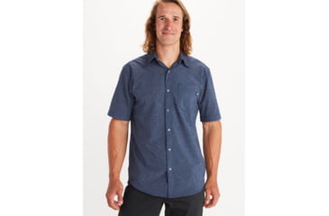 Image of Marmot Aerobora Short Sleeve - Mens, Arctic Navy, 2XL, 42100-2975-XXL