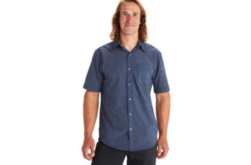 Image of Marmot Aerobora Short Sleeve Top - Mens, Arctic Navy, 1XT, M12602-2975-1XT