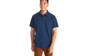 Image of Marmot Aerobora Short Sleeve Top - Mens, Arctic Navy, Small, M14116-2975-S