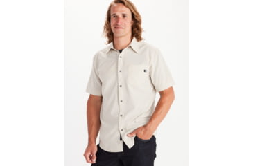 Image of Marmot Aerobora Short Sleeve Top - Mens, Moonbeam, Small, 42100-7384-S