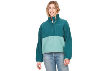 Image of Marmot Aros Fleece 1/2 Zip - Womens, Dark Jungle/Blue Agave, Large, M14978-22500-L