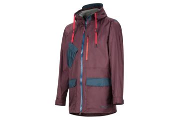 Image of Marmot Ashbury PreCip Eco Jacket - Mens, Burgundy/Denim, Extra Large, 31650-5593-XL