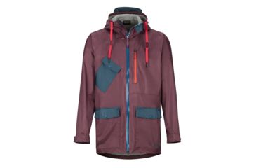 Image of Marmot Ashbury PreCip Eco Jacket - Mens, Burgundy/Denim, Extra Large, 31650-5593-XL