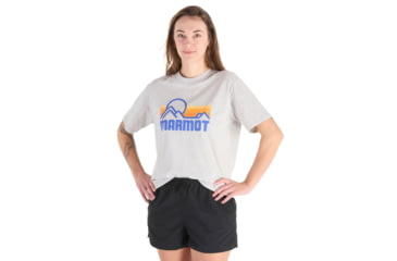 Image of Marmot Coastal Tee Short Sleeve - Womens, Light Grey Heather, Small, M14255-8626-S