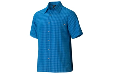 Image of Marmot Eldridge Short Sleeve Shirt - Men's-Azure Blue-Small