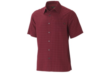 Image of Marmot Eldridge Short Sleeve Shirt - Men's-Bright Navy-X-Large