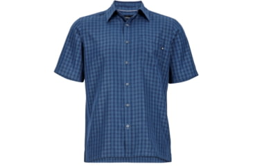 Image of Marmot Eldridge Short Sleeve Shirt - Men's-Vintage Navy-XX-Large