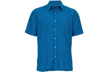 Image of Marmot Eldridge Short Sleeve Shirt - Men's-True Blue-Small