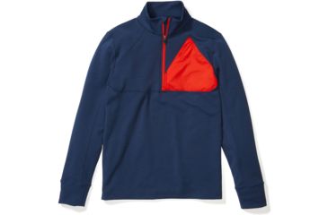 Image of Marmot Hanging Rock 1/2 Zip Pullover - Mens, Arctic Navy/Victory Red, Small, 42280-3160-S