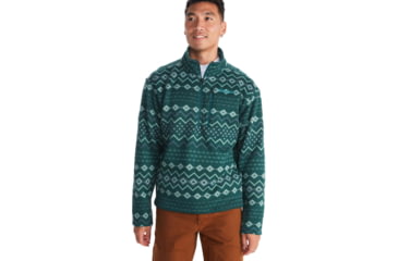 Image of Marmot Heavyweight Drop Line Printed 1/2 Zip Top - Mens, Dark Jungle Nordic, Extra Large, M14975-22534-XL