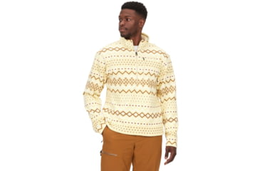 Image of Marmot Heavyweight Drop Line Printed 1/2 Zip Top - Mens, Wheat Nordic, Medium, M14975-22456-M