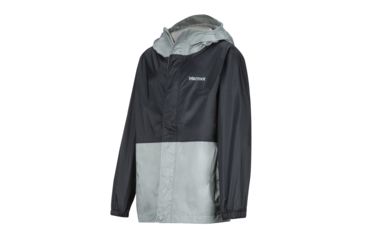 Image of Marmot PreCip Eco Jacket - Boys, Black/Grey Storm, Extra Large, 41000-1792-XL