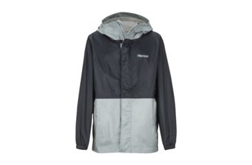 Image of Marmot PreCip Eco Jacket - Boys, Black/Grey Storm, Extra Large, 41000-1792-XL