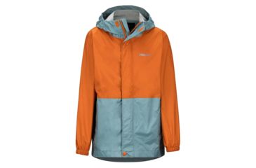 Image of Marmot PreCip Eco Jacket - Boys, Blue Granite/Hawaiian Sunset, Small, 41000-4958-S