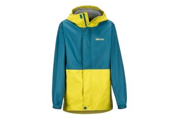 Image of Marmot PreCip Eco Jacket - Boys, Citronelle/Moroccan Blue, Extra Small, 41000-9401-XS