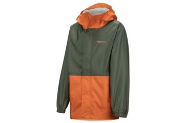 Image of Marmot PreCip Eco Jacket - Boys, Crocodile/Mandarin Orange, Extra Large, 41000-4838-XL