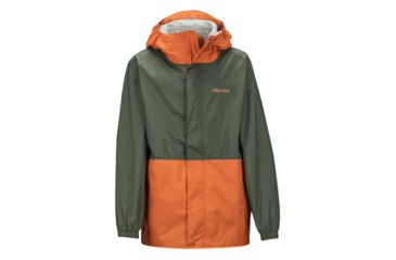 Image of Marmot PreCip Eco Jacket - Boys, Crocodile/Mandarin Orange, Extra Large, 41000-4838-XL