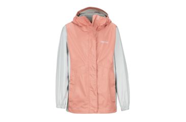 Image of Marmot PreCip Eco Jacket - Girls, Coral Pink/Bright Steel, Extra Small, 41010-7242-XS