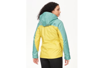 Image of Marmot PreCip Eco Jackets - Womens, Limelight/Blue Agave, Small, 46700-22489-S